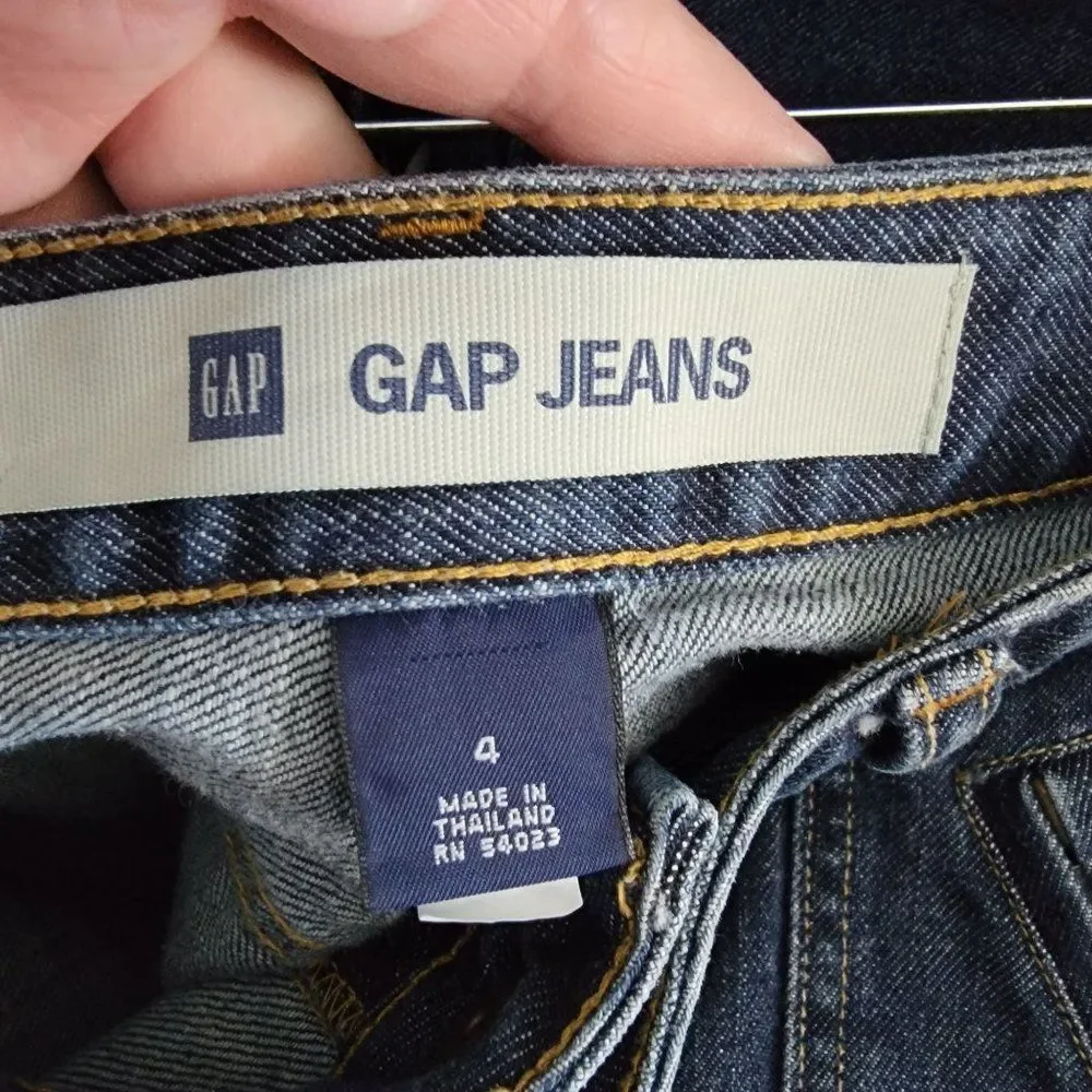 Gap Jeans Blue Medium Dark Wash Pockets Pleated Front A-Line Mini Denim Skirt 4